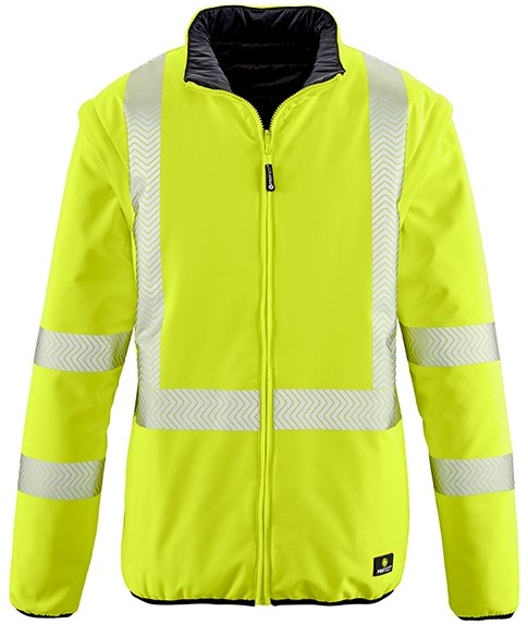 4 Protect RENO 3418 Warnschutz-Softshellwendejacke leuchtgelb-schwarz